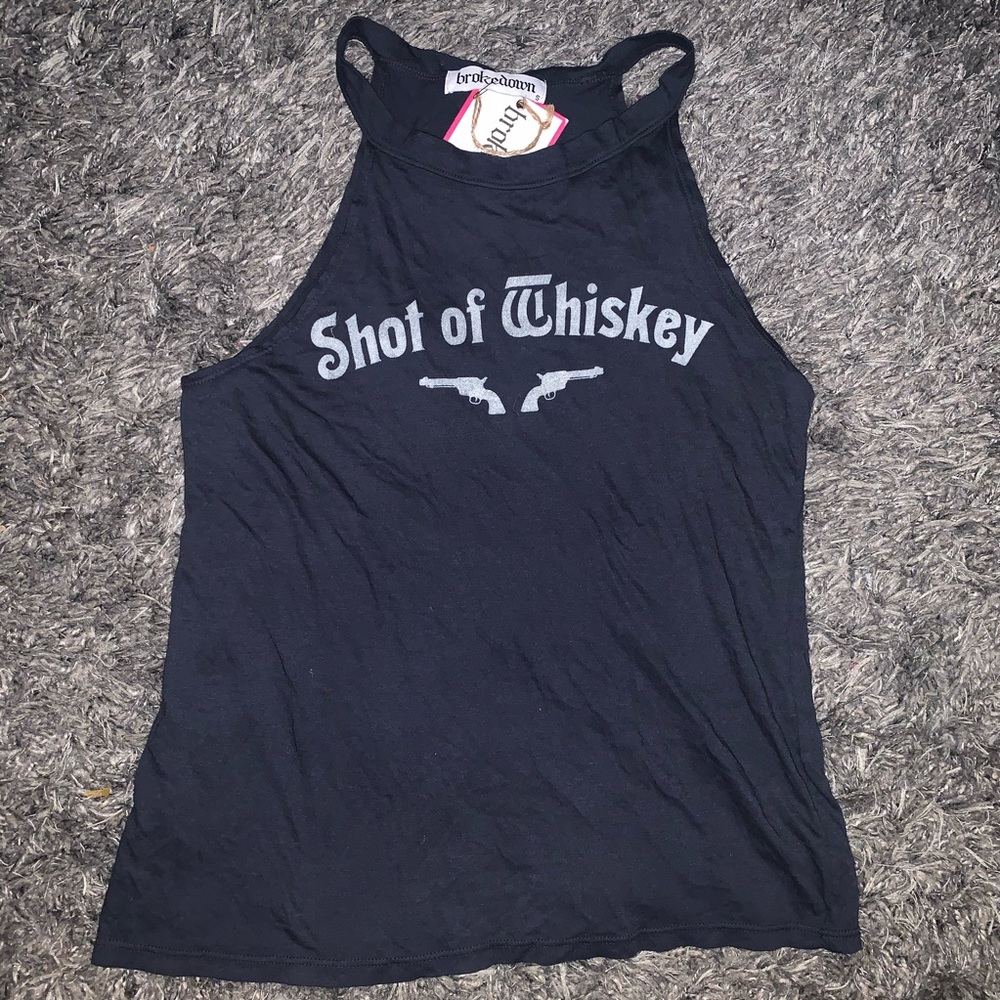 Trevco Women's Black 'Shot of Whiskey' Tank Top